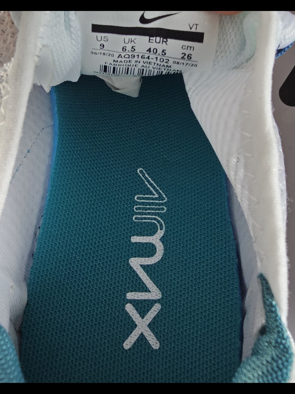 Nike Air Max 270 Women’s Running Shoes - White & Teal New 8,8.5,9 - Picture 12 of 13